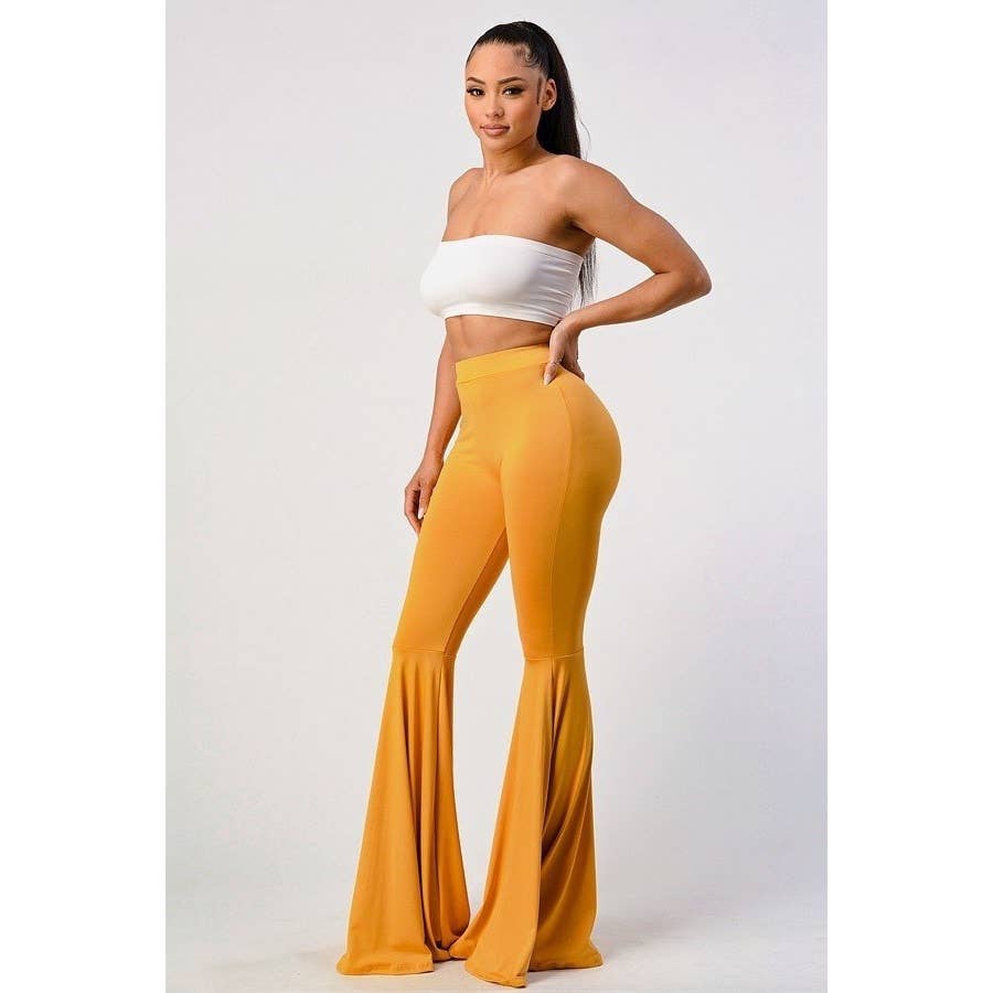 Lime All the Time - Vente Pantalon – femme - Pantalon évasé à fond cloche uni4