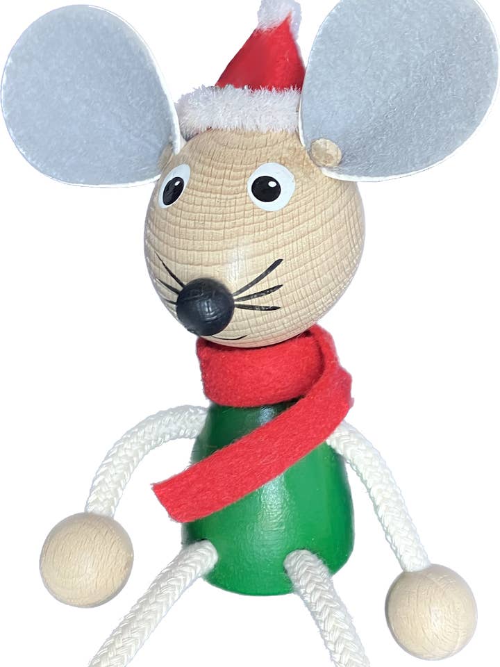 Juguete de Madera para Sentarse - Ratón de Navidad Barex - Hecho a Mano para venta al por mayor de Toywood