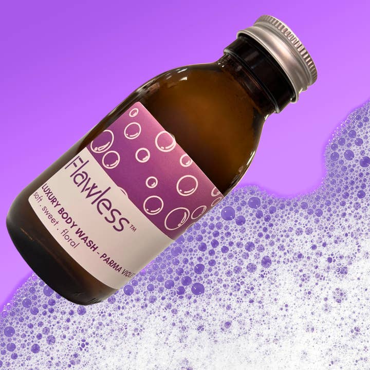 Luxury Body Wash - Parma Violet - Vegan, Plastic Free, Eco and other Purchase Wholesale 50ml alcohol bottles. Free Returns & Net 60 Terms on Faire trending on Faire.