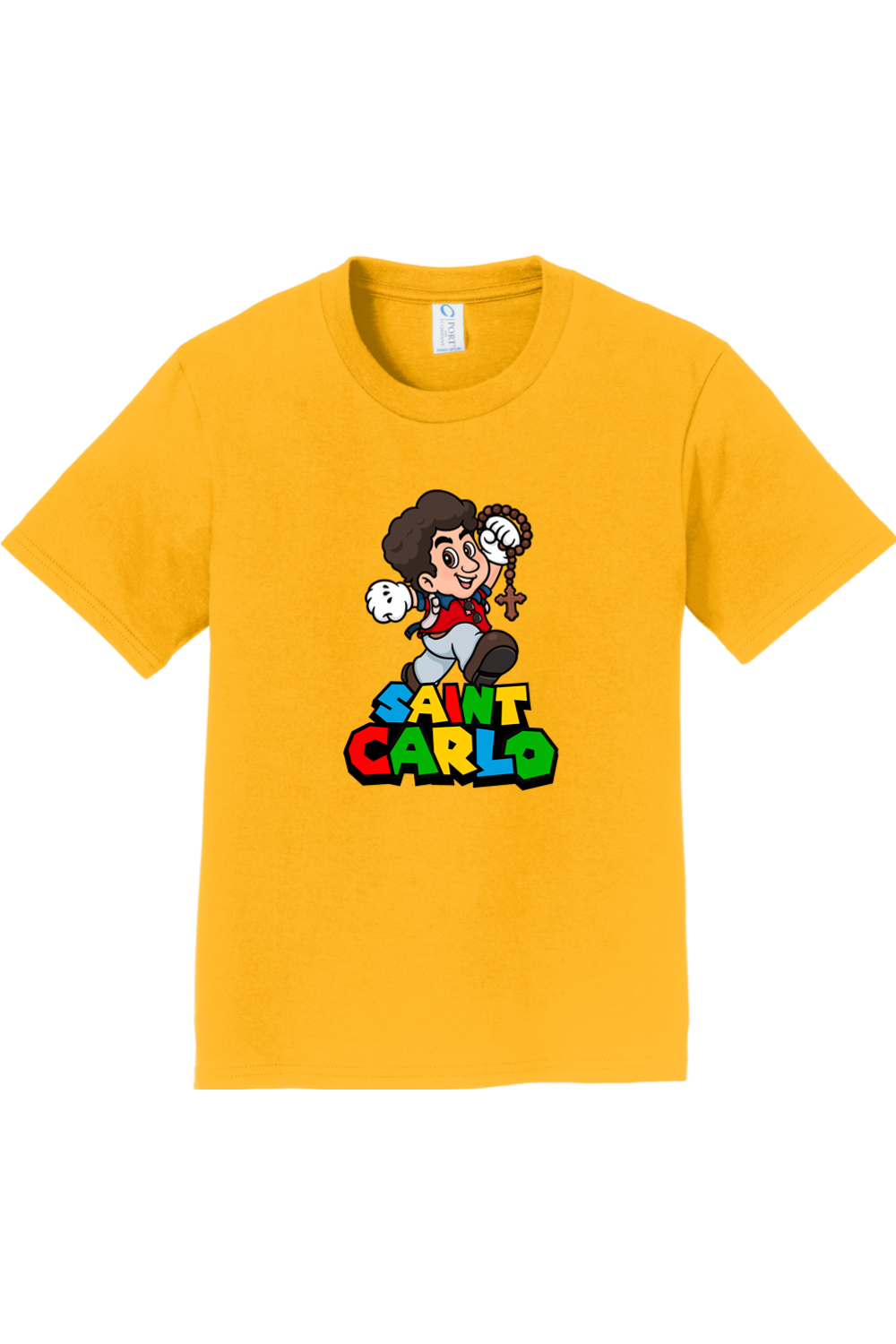 Sock Religious - Wholesale Screen Printed T-Shirt - Kids - Super St. Carlo Acutis Youth T-Shirt4
