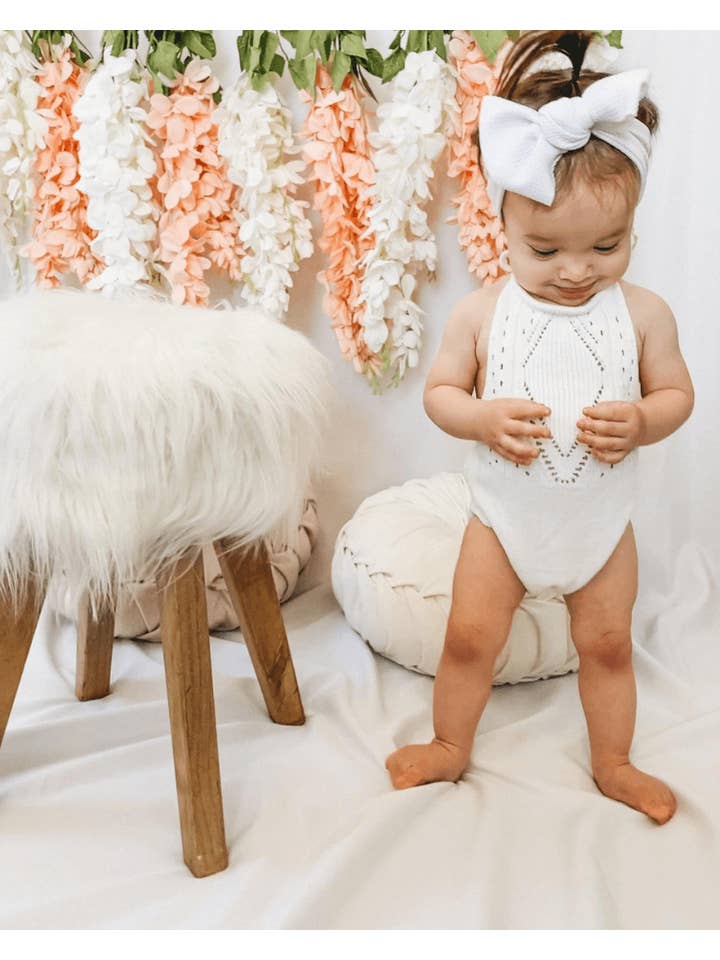 Bailey's Blossoms - Vente Body (sans pieds) – bébé - Barboteuse dos-nu en crochet Drake - Gardenia11