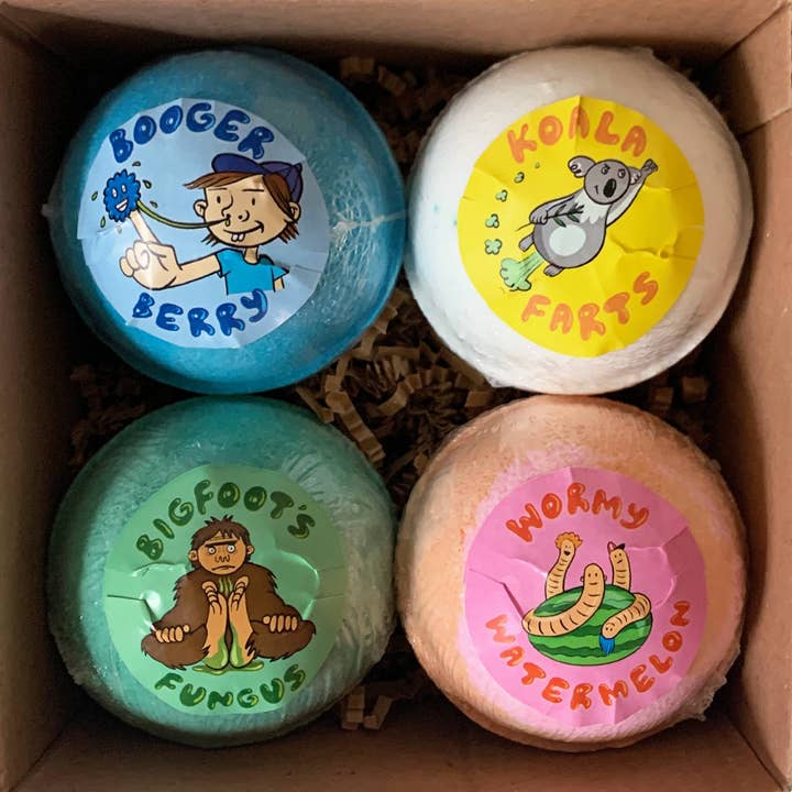 Funky Fresh Kids - Wholesale Bath Bomb/Fizz - Booger Head Bath Bombs 4-Pack Gift Set for Kids2