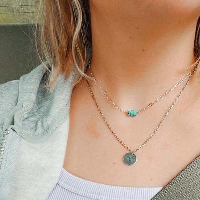 The peachy cactus boutique - Wholesale Choker/collar - Turquoise paperclip choker2