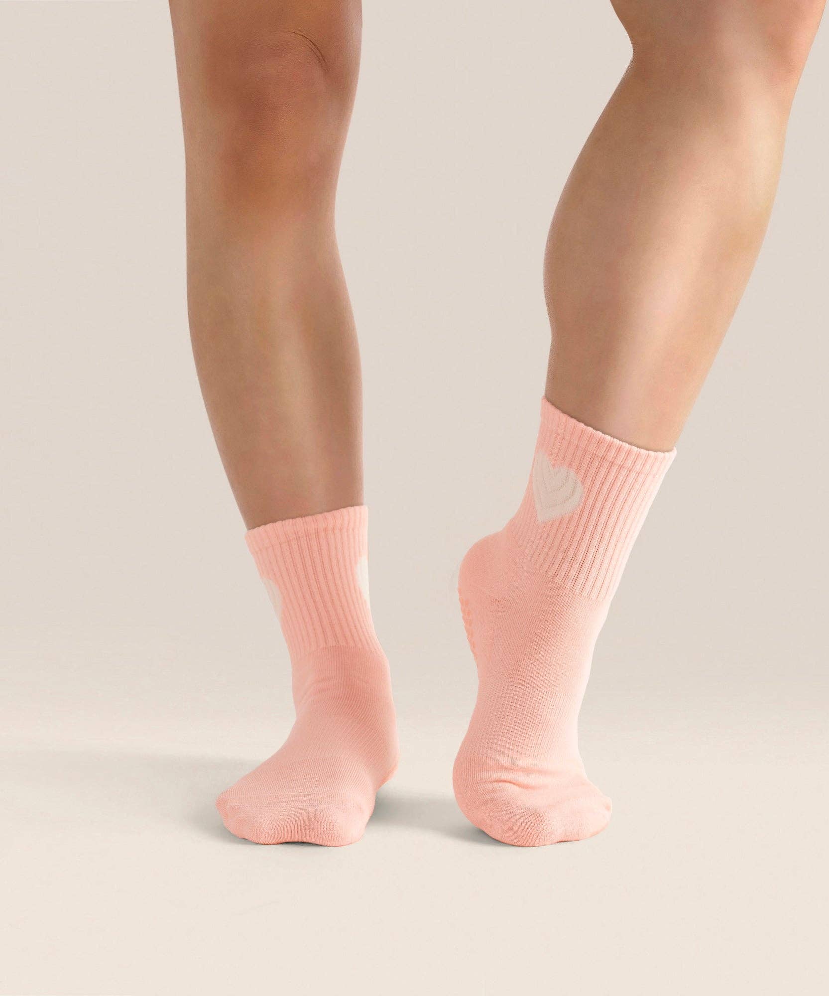 MoveActive - Wholesale Socks - Women's - Crew Non Slip Grip Socks - Strawberry Heart2