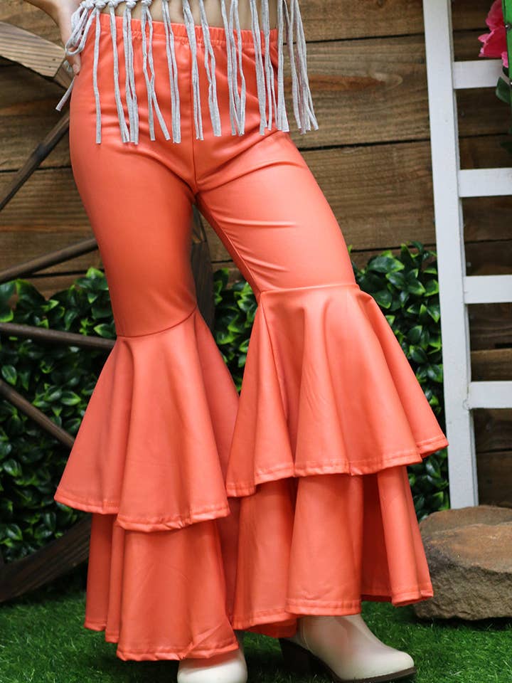 Kids Charm Online - Wholesale Pants - Kids - Orange double layer extra wide bell bottoms. PNG25153109-JEANN2