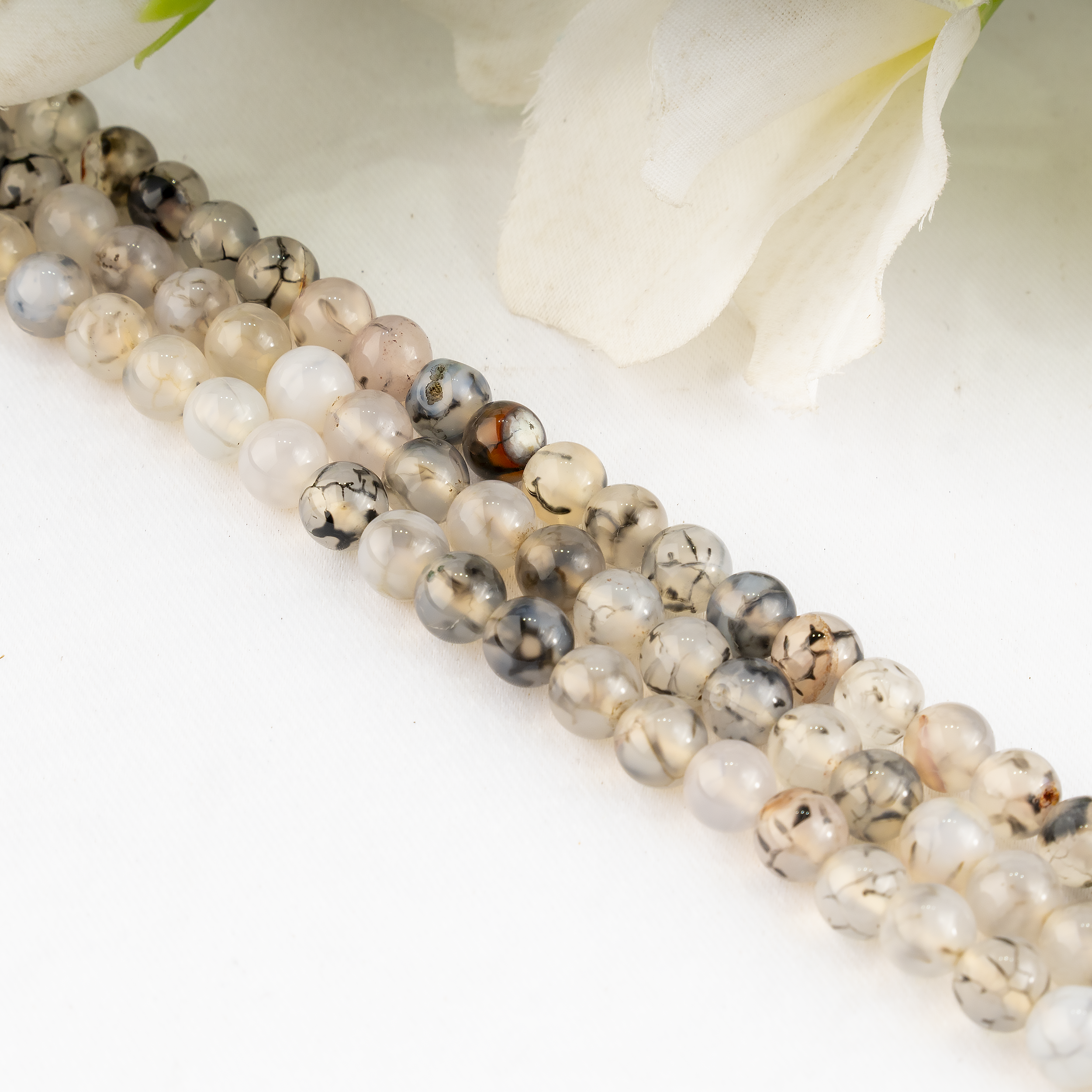 Soothing Crystals Beads - Wholesale Beads - Crystal Jewelry Beads | DragonVein Agate Black | Gemstone7