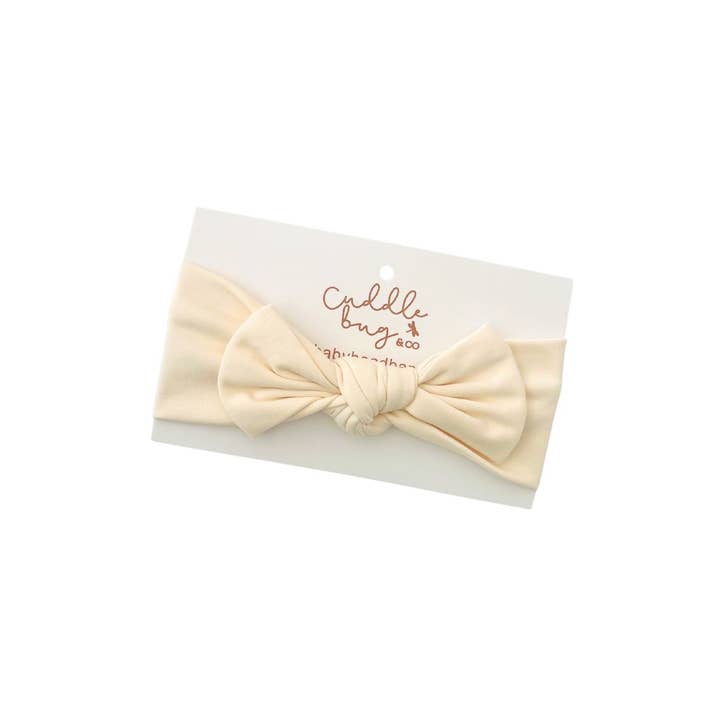 Cuddle Bug & Co Topknot Headband Cream for wholesale by Cuddle Bug & Co