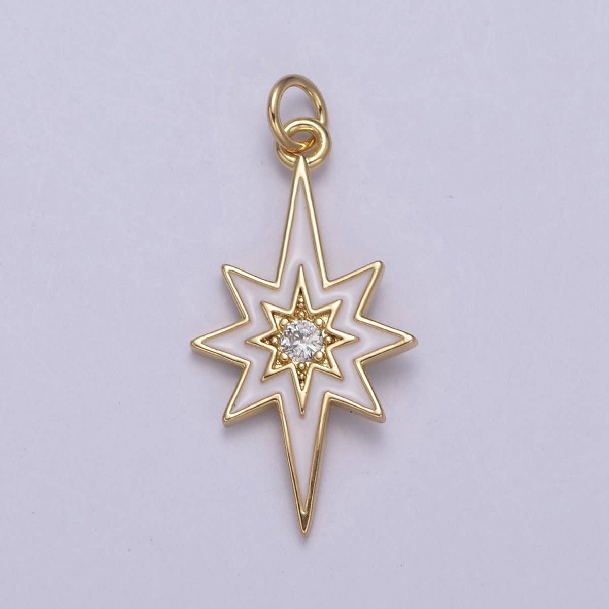 Aim Eternal - Vente Breloques/médailles personnalisées - Pendentif Étoile Émaillée Colorée 8 Pointes Étoile Éclatante Étoile du Nord - Pendentif Charm Céleste Doré N-729 - N-7350
