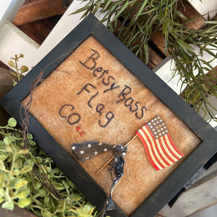 Marquoir de style Americana primitif fait à la main par Betsy Ross pour la vente par Colonial House Primitives