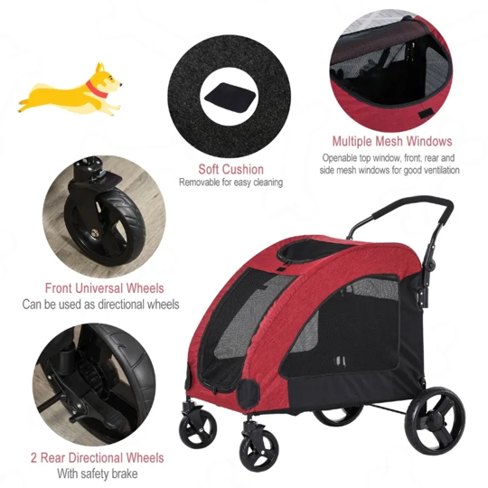Furr-Baby Gifts - Wholesale Pet Carrier - Cat/Dog - Foldable Pet Stroller with Storage Pocket9
