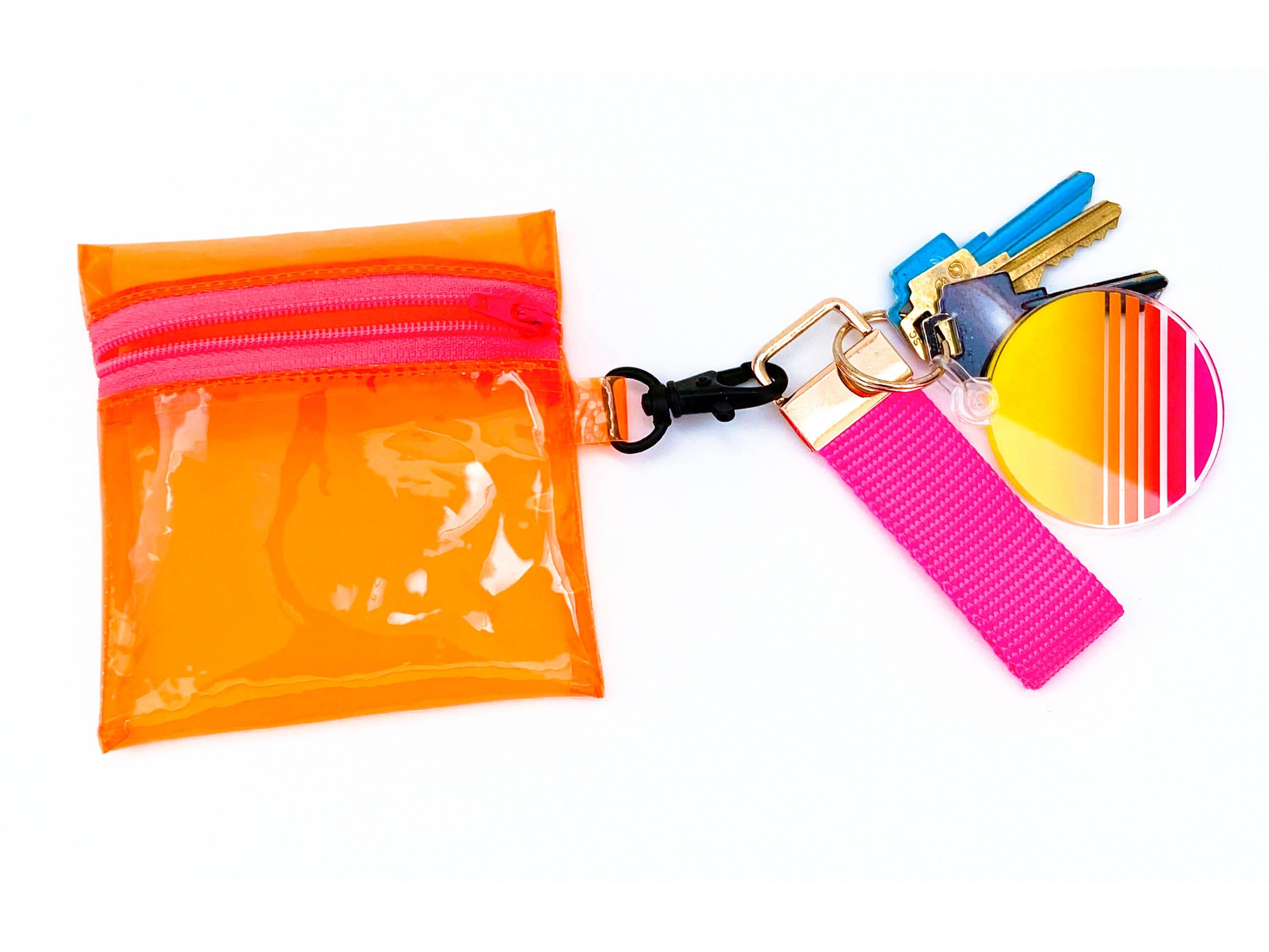 NEON SOL – wholesale Coin purse – Unisex – Transparent Clip-on Coin Pouch | neon orange5