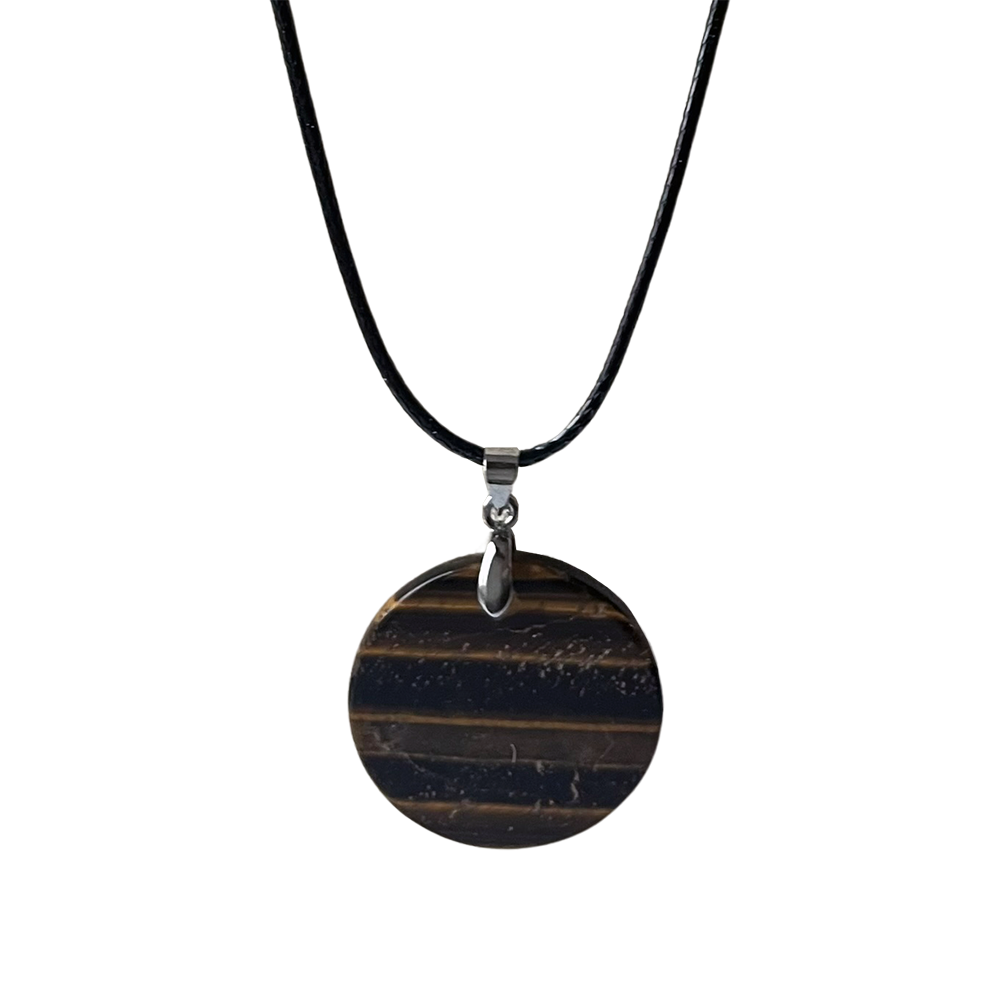 VIE - Vendita all'ingrosso Collana con ciondolo/pendaglio - Ciondolo a moneta di pietra preziosa con cordino nero21
