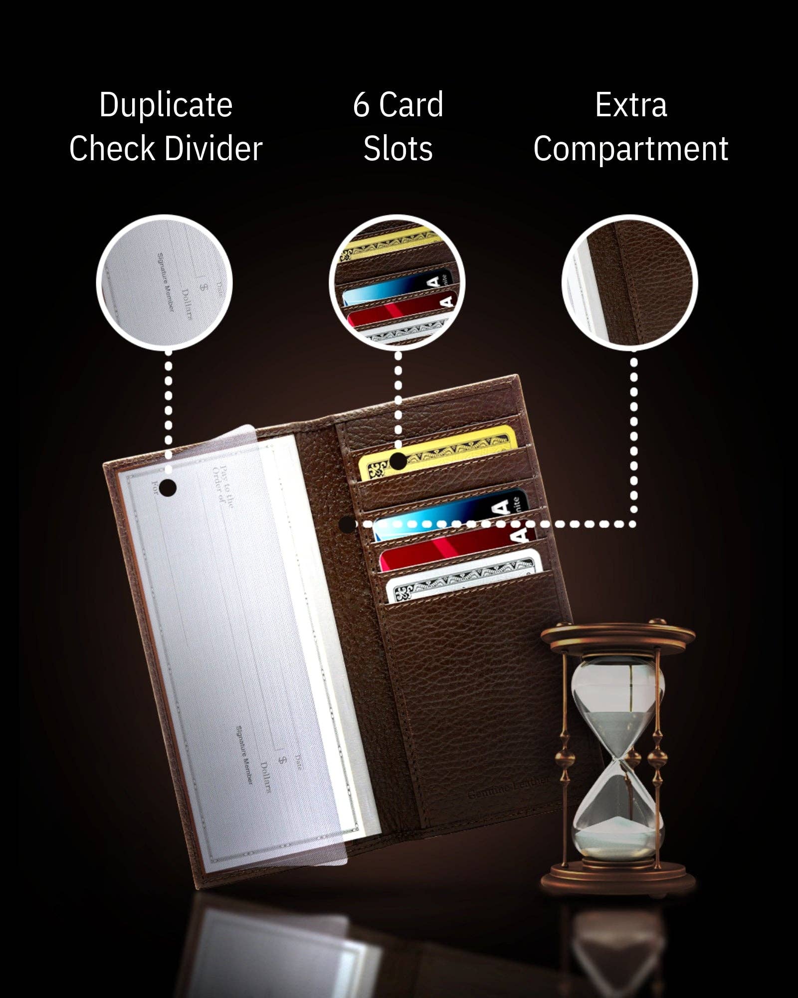 Access Denied Accessories - Wholesale Wallet - Unisex - Genuine Leather Checkbook Cover For Women &Men RFID Blocking62