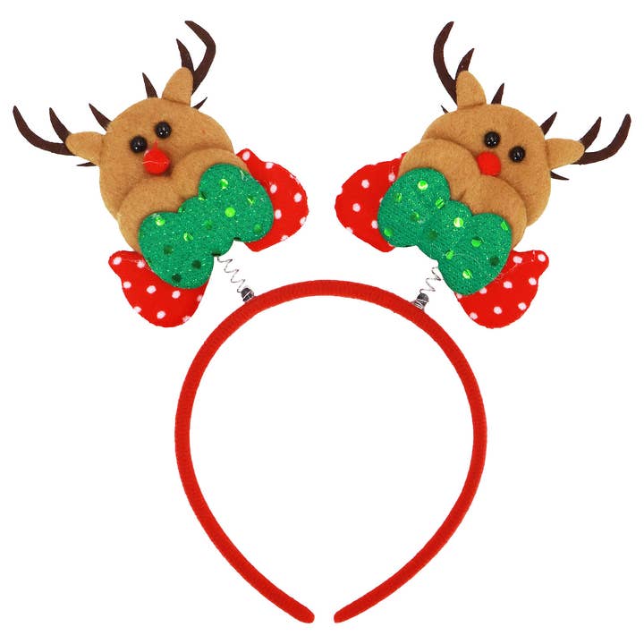 ASSORTED Christmas Shimmery Tinsel Novelty Head Boppers for wholesale on Faire6