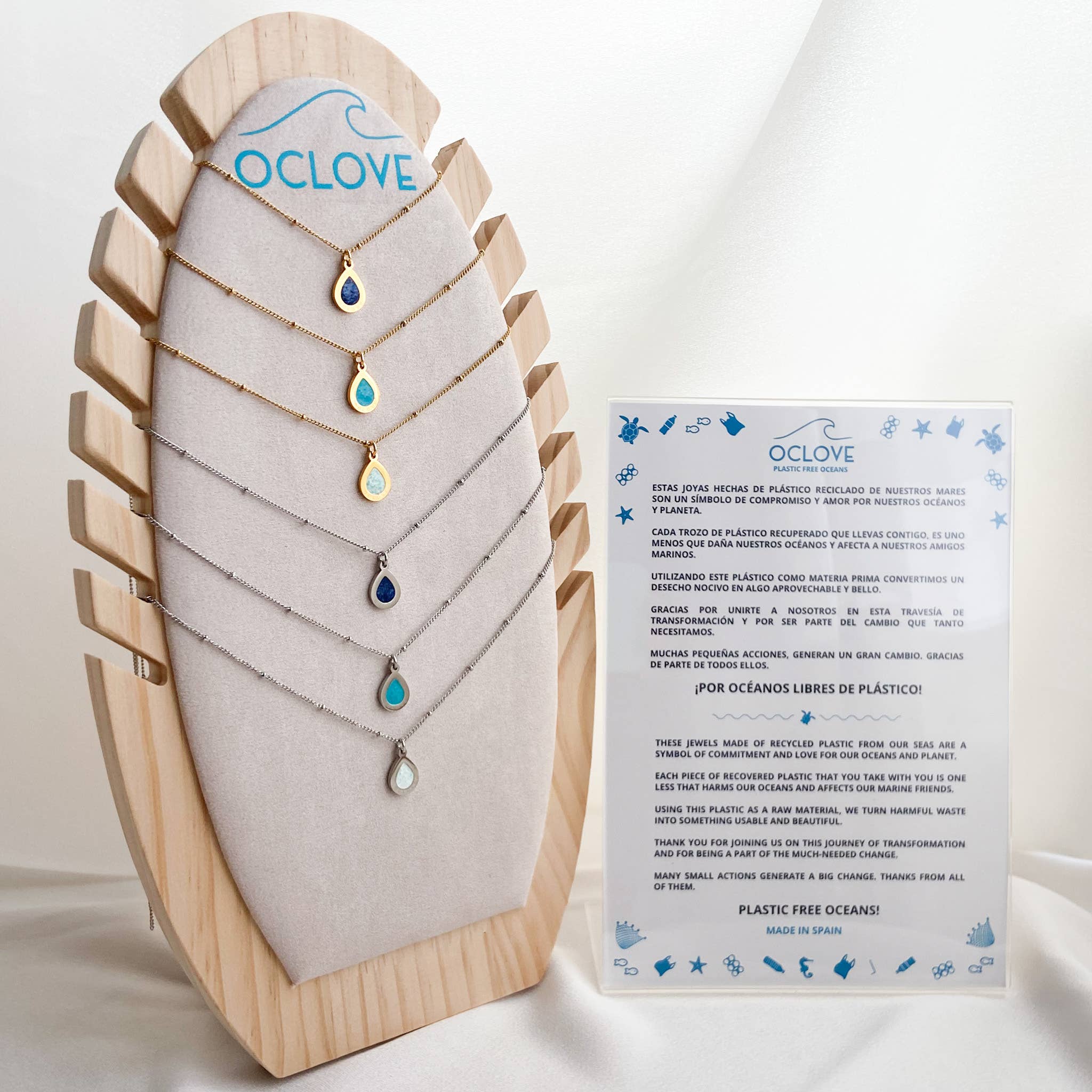 OCLOVE - Wholesale Pendant/Charm Necklace - Gota pendant - made with recycled plastic from the sea6