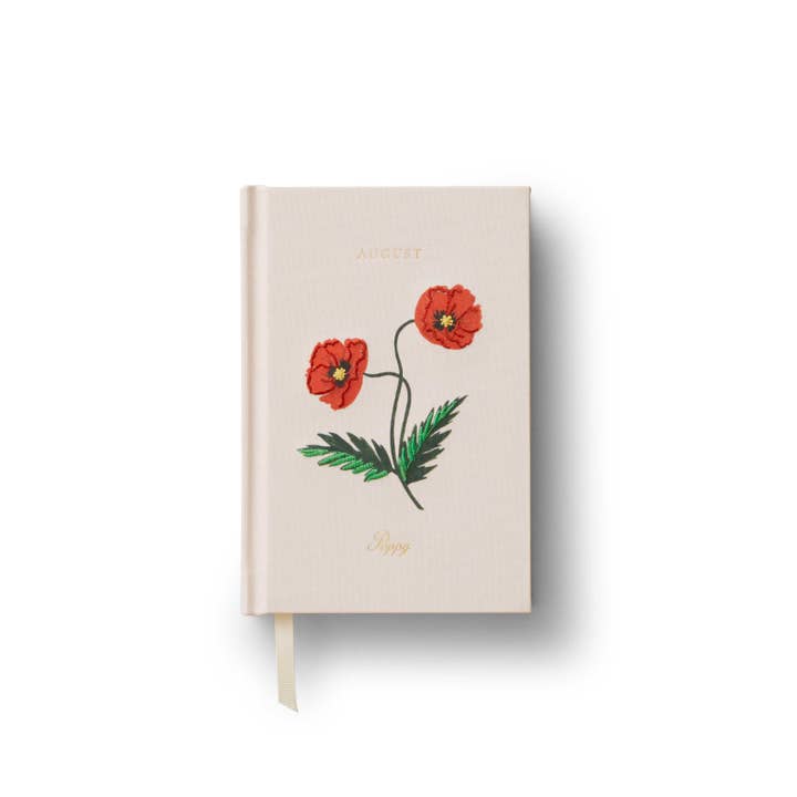 Birth Month Mini Embroidered Journal - August for wholesale by Rifle Paper Co.