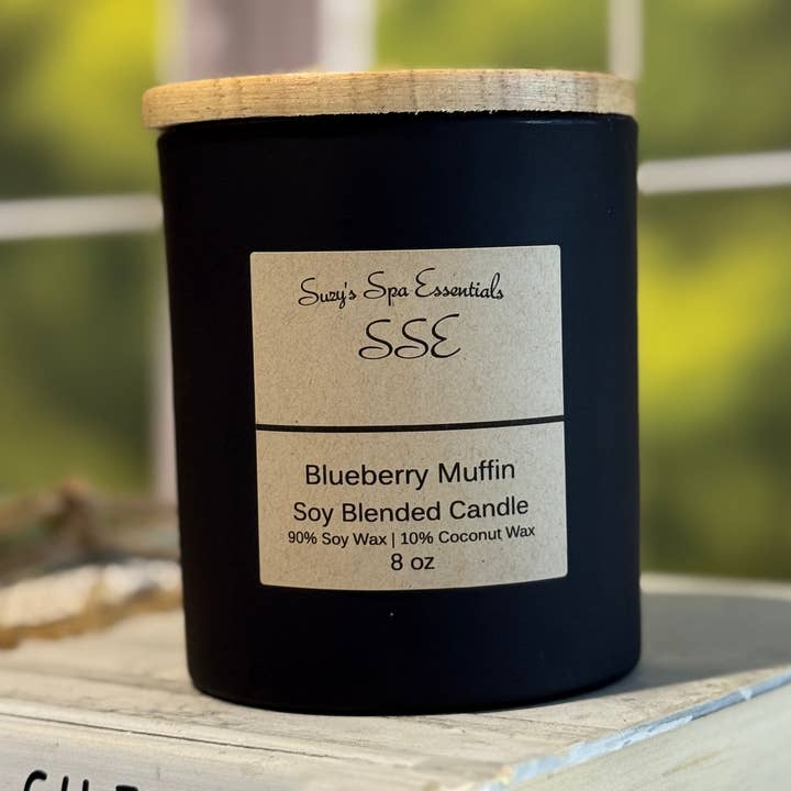 Magdalena de Arándanos, Vela de Soja Bleb, Tarro Negro Mate de 8 oz para venta al por mayor de Suzy Spa Essentials
