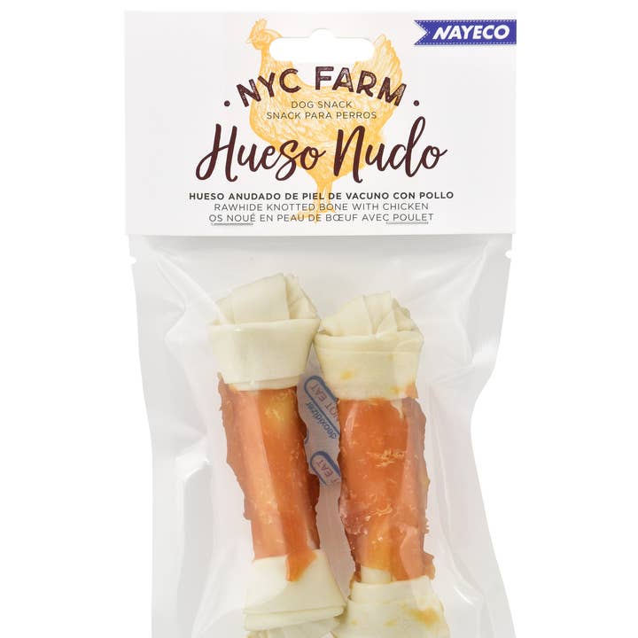 NYC Farm Knotted Bone with Chicken 11cm 2 pcs for wholesale by Nayeco