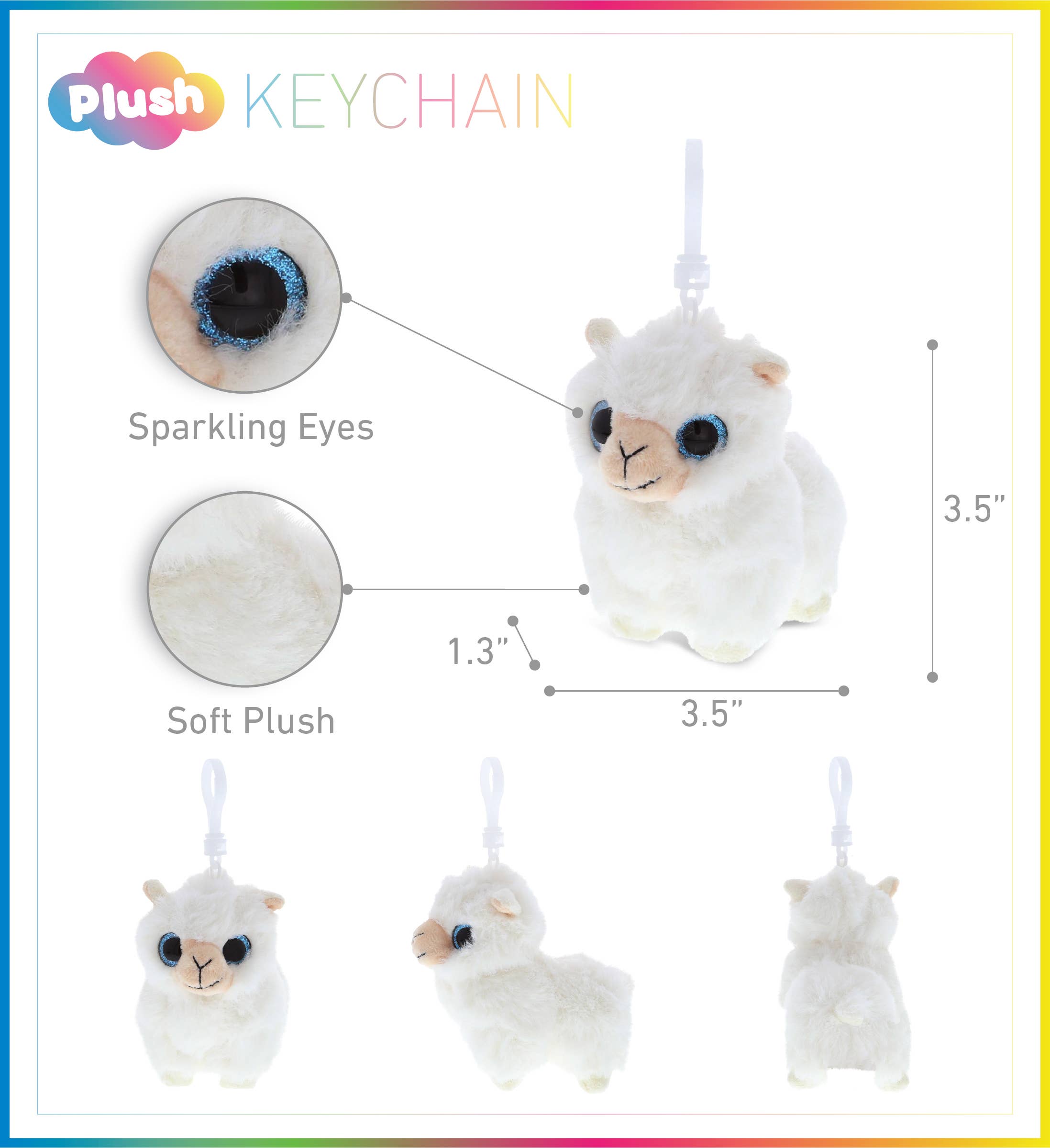 Cota Global - Wholesale Stuffed/Plush Toy - Kids & Baby - Big Eye Keychain - Llama1