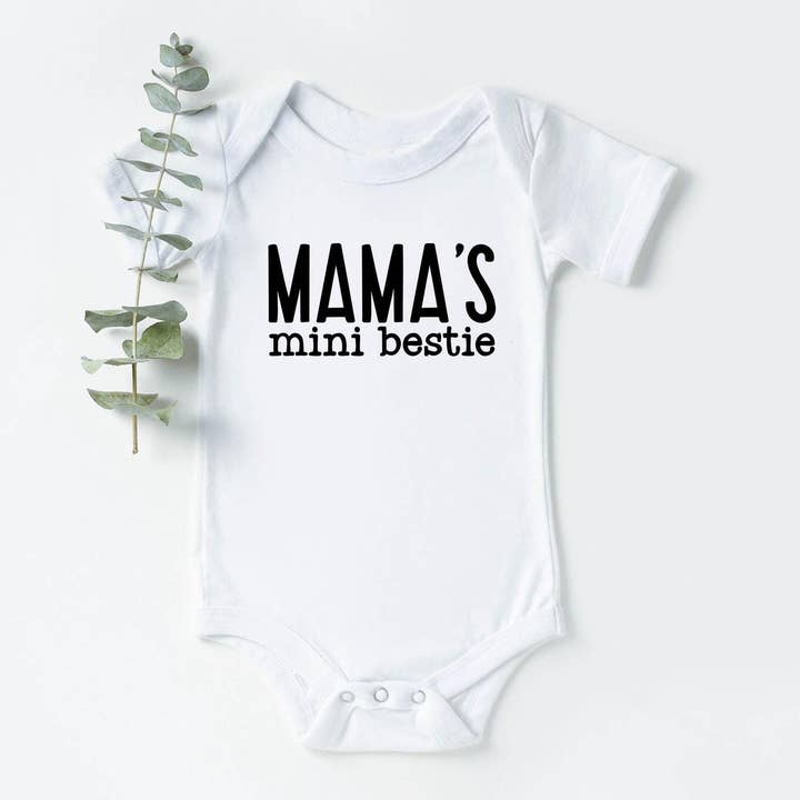 Rad & Cove - Wholesale Bodysuit (Non-Footed) - Baby - Mama’s Mini Bestie Shirt | Baby Onesie | Boys | Girls | Moms Sidekick | Kids Shirts | Toddler Tees | Unisex Baby Onsie | Baby Clothes | Kids