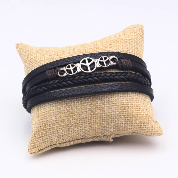 Peace Leather Bracelet for wholesale by Betribus