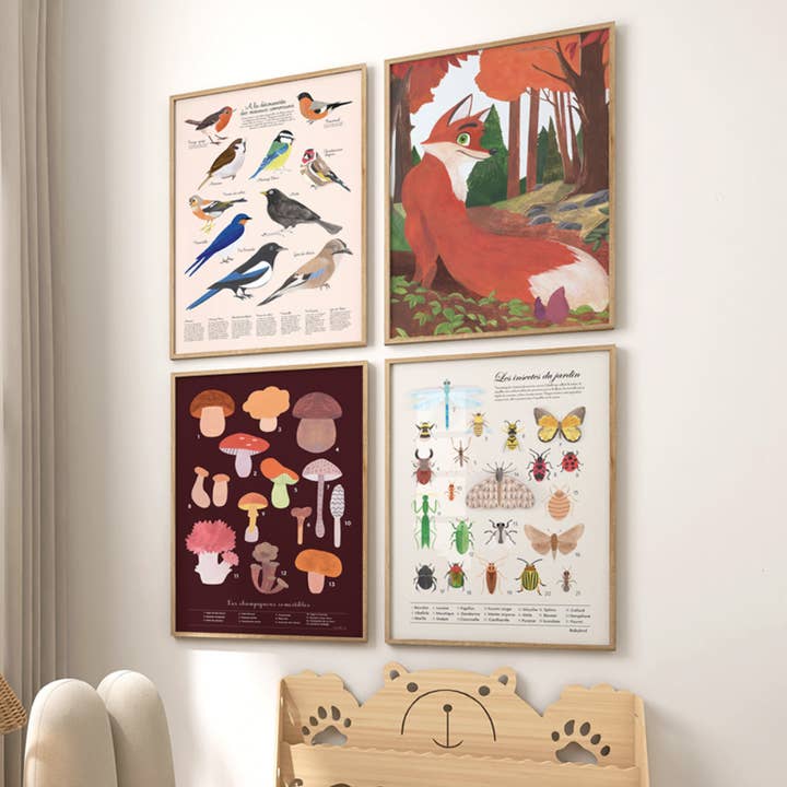 Set of 4 posters - children's room decoration for wholesale by Babybird