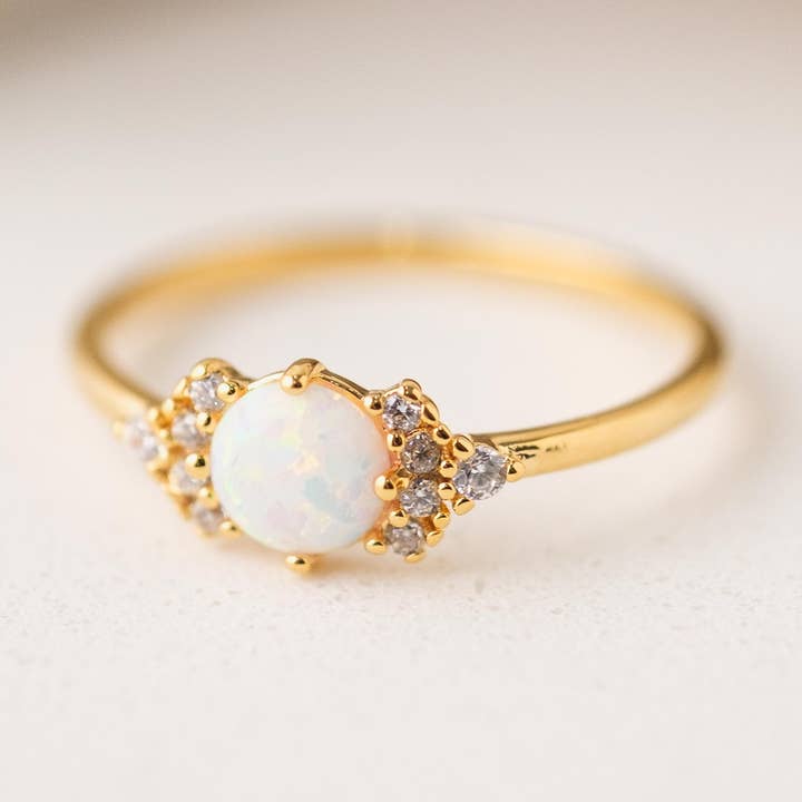Echo Ring | Opal CZ Gemstone Ring | Golden Multi-Stone Ring for wholesale by Lover's Tempo Jewelry