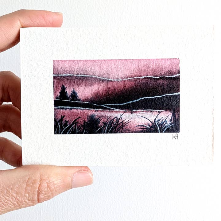 Studio Keturah - Wholesale Painting/Drawing - Original Mini Watercolour Artwork Blocks - PINK4