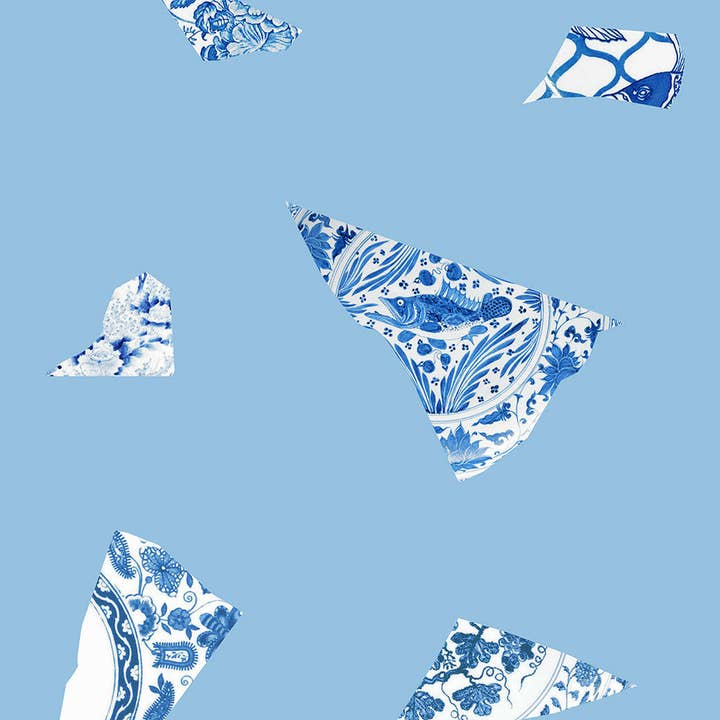 Mineheart – wholesale Wallpaper – Blue Plate fragment wallpaper