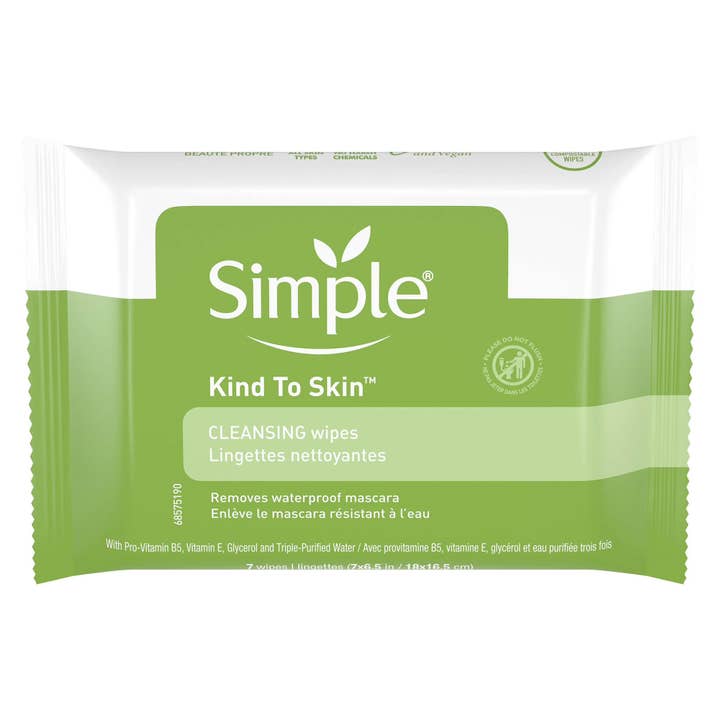 Simple Kind To Skin Cleansing Facial Wipe, 7 Count for wholesale by First Choice Buying