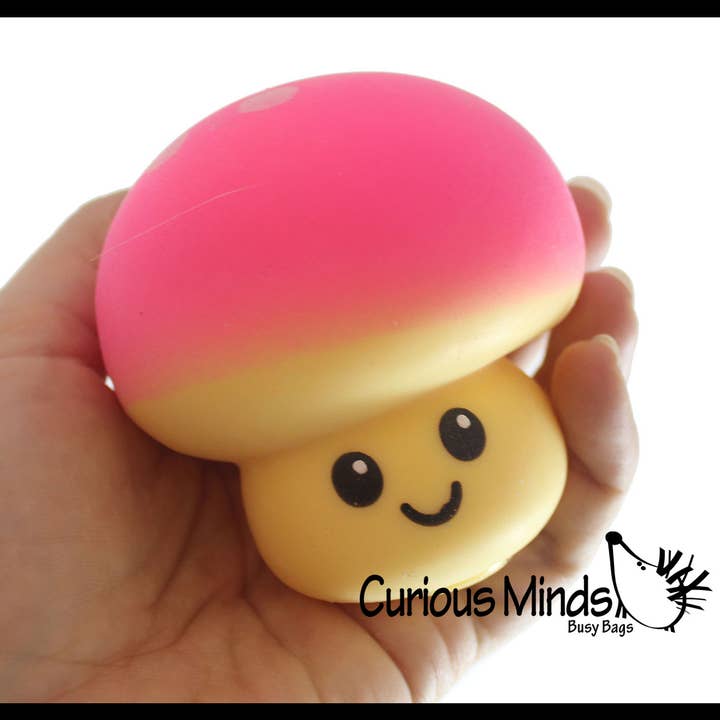 Curious Minds Toys - Wholesale Squishy Toy - Kids & Baby - 1 Mushroom Squishy Squeeze Stress Ball Soft Doh Filling - Li