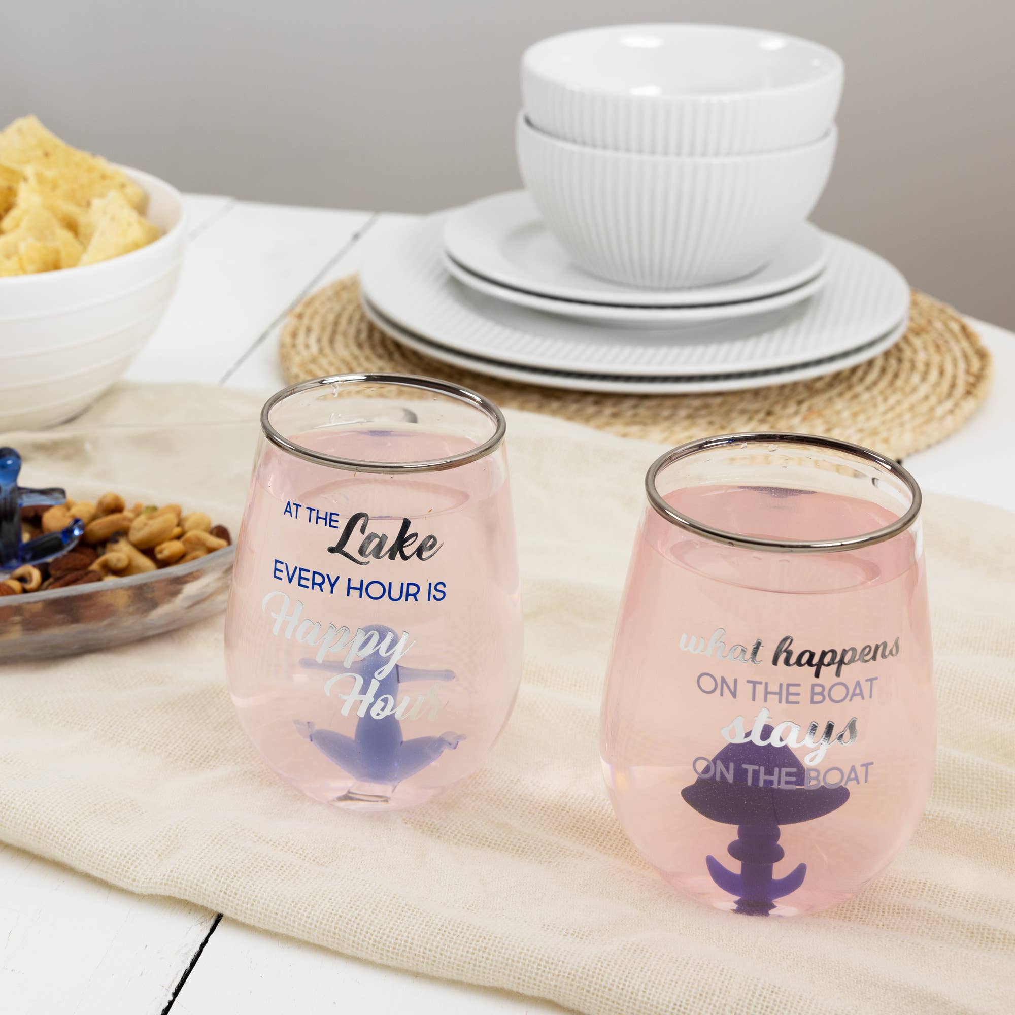 Pavilion - Wholesale Wine Glass - On The Boat - Sailboat - 19 oz. Stemless Wine Glass3