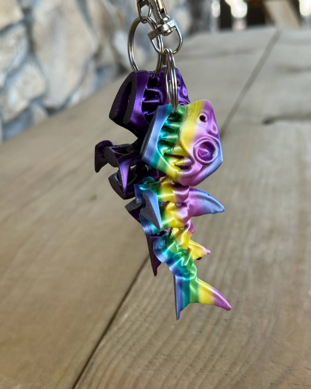 LNZ Custom Design - Vendita all'ingrosso Portachiavi - Unisex - Portachiavi Squalo Scheletro Flessibile - Stampato in 3D7