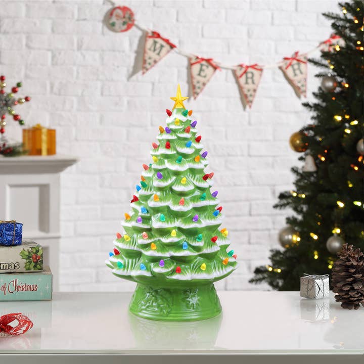 Mr. Christmas - Wholesale Christmas Decoration - 18 in. Nostalgic Ceramic Tree - Lime Green1
