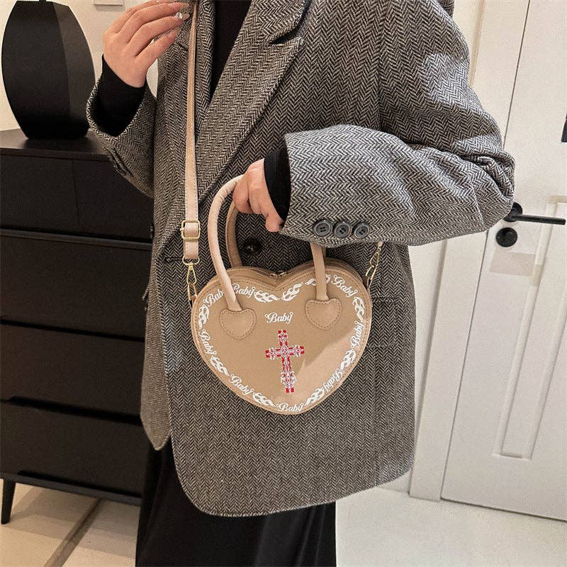 SALINA TRADING INC - Wholesale Shoulder Bag - Women's - Studded Gothic Punk Heart Shoulder Bag Small Square9