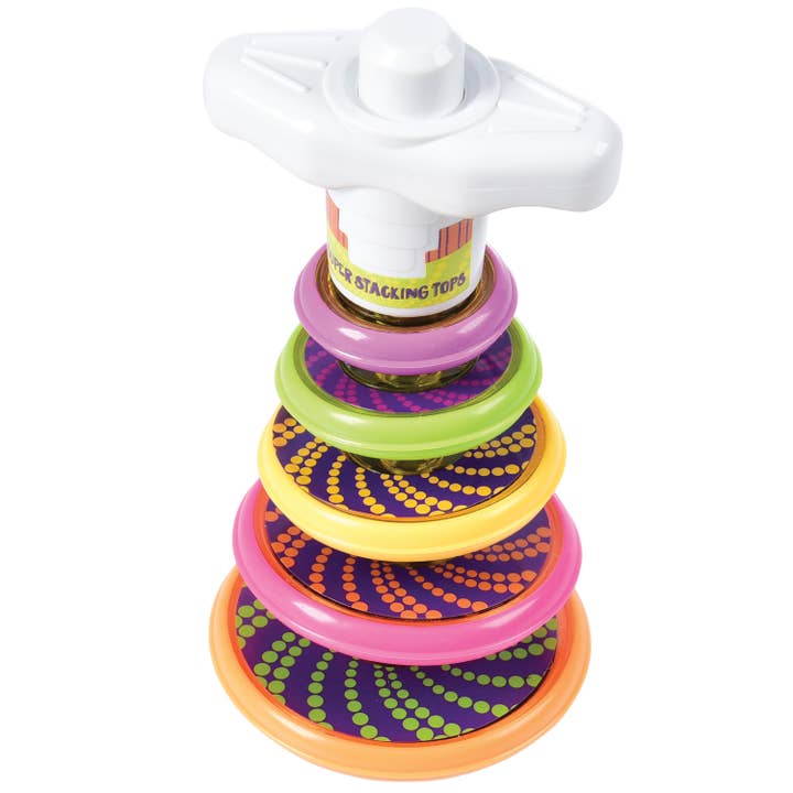 US Toy Company - Wholesale Toy Set - Kids - Stacking Spin Tops 12-unit case pack2