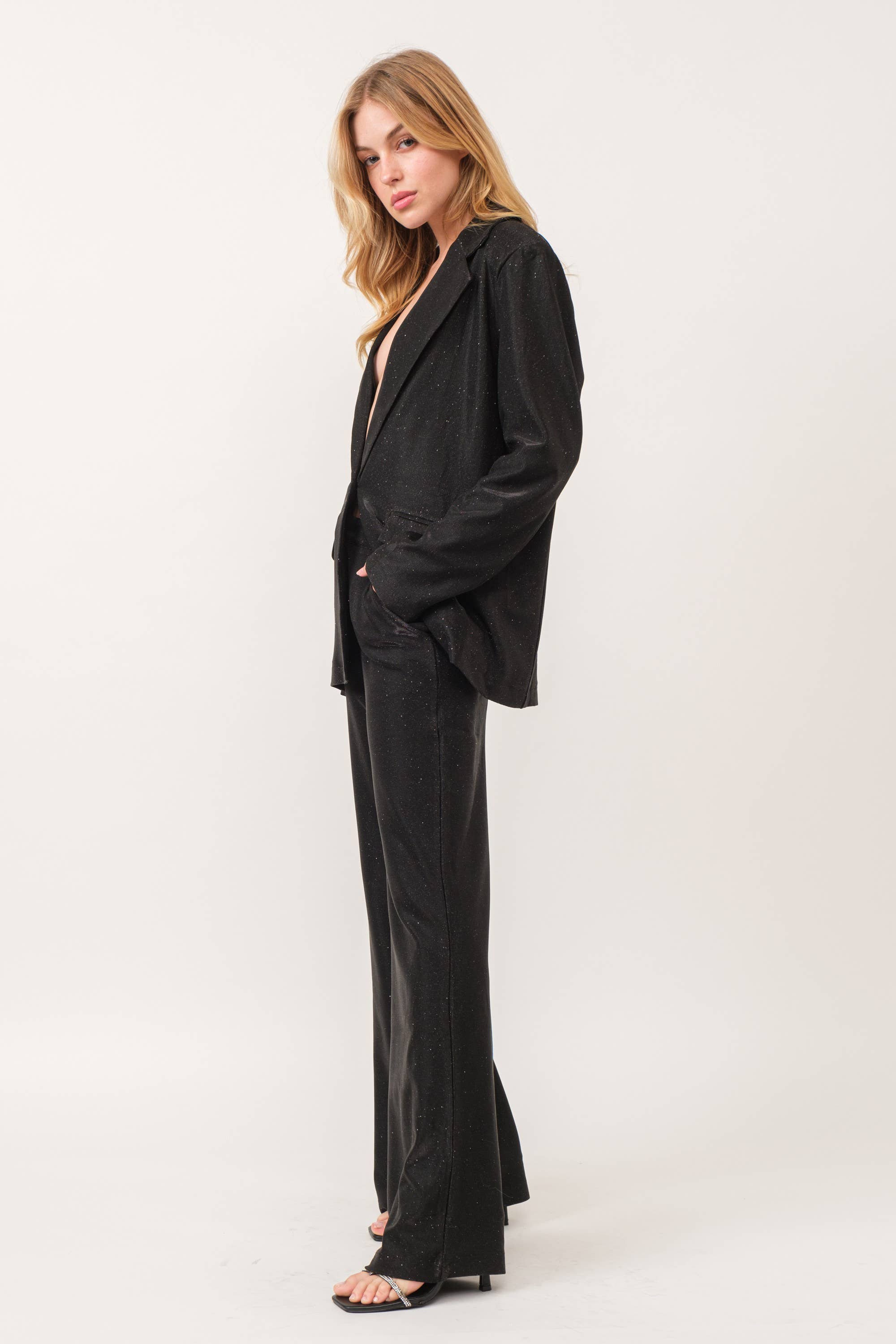 KIWI – Blazer - Mulher por atacado – IJ2892 Roupa Feminina Oversize Glitter Blazer15