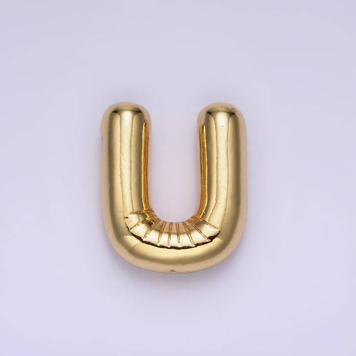 Aim Eternal - Wholesale Individual charm/pendant - 14K Gold Filled 20mm Chubby Balloon Initial Letter Pendant | A1067-A107920
