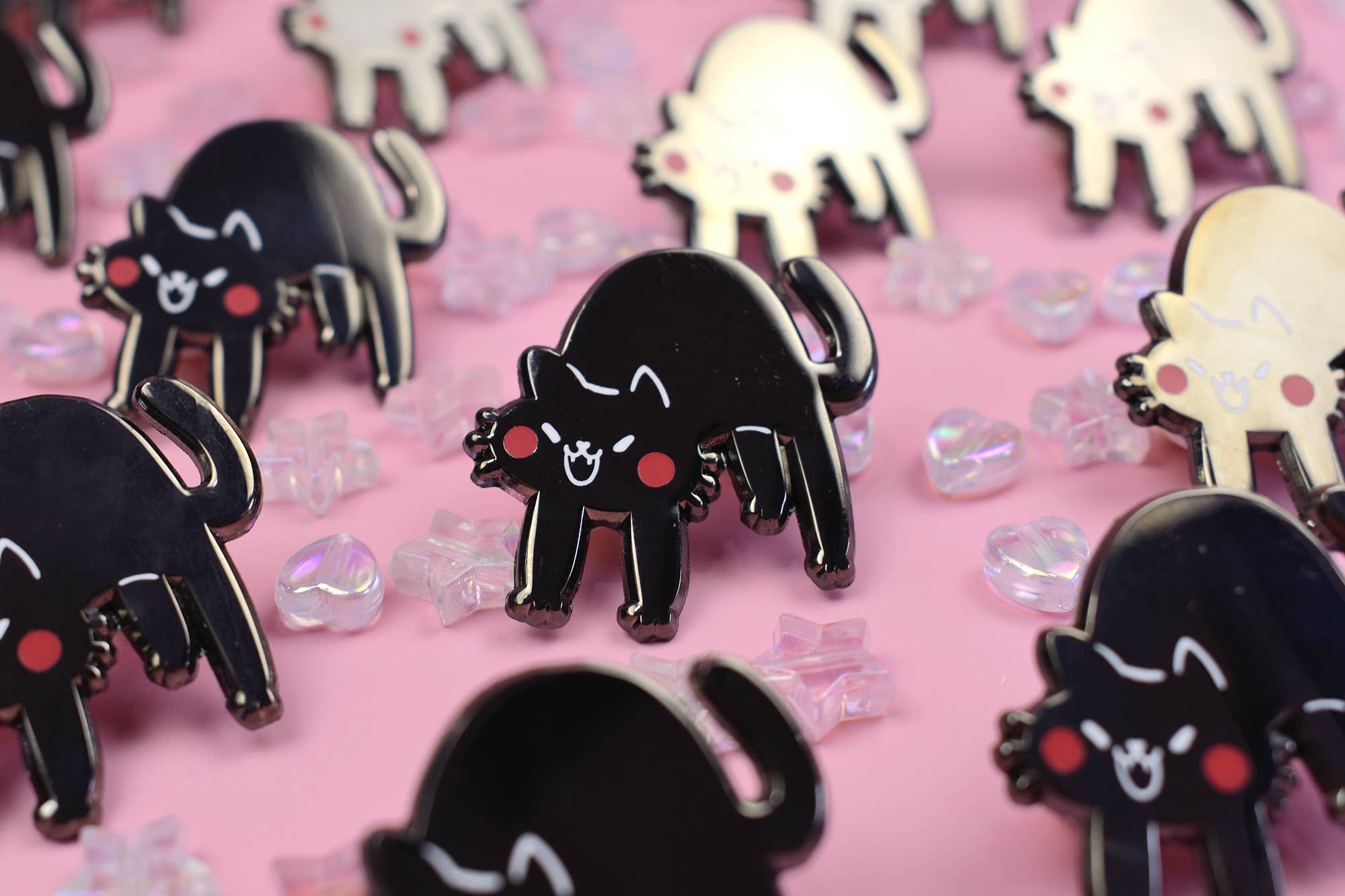 The Moonborn - Wholesale Lapel Pin/Button - Spooked Cat! Enamel Pin3