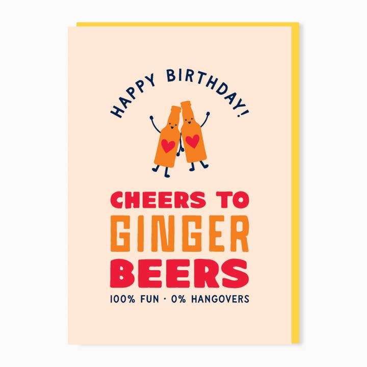 Grappige Sobriëteit Verjaardagskaart – Proost op Gemberbier voor wholesale door Stoats & Weasels