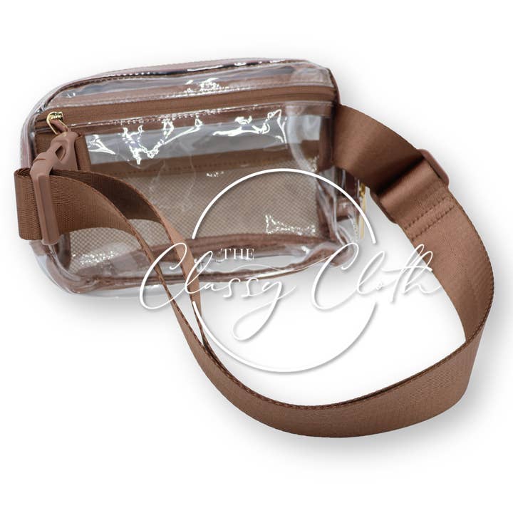 The Classy Cloth WS - Wholesale Belt Bag - Women's - Stadium Clear Belt Bag - Caramel RTS8