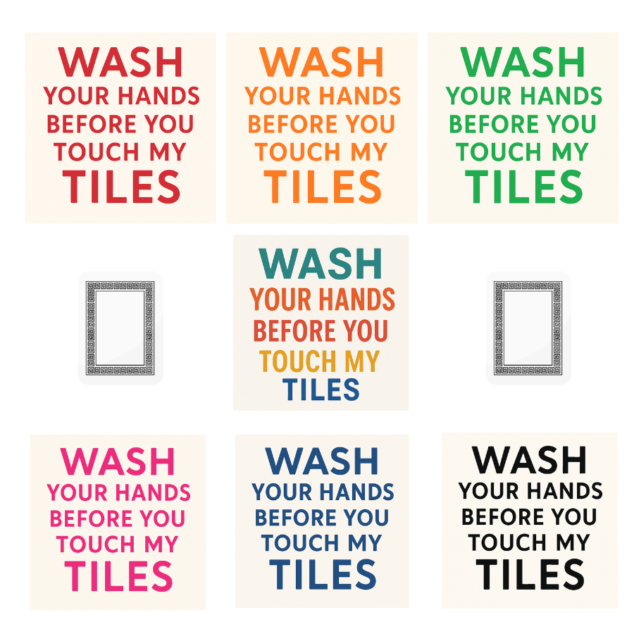 1111 Elm Candle & Soap Shoppe - Wholesale Bar Soap - Wash Your Hands Before You Touch My Tiles Text Soap - 7 colors3