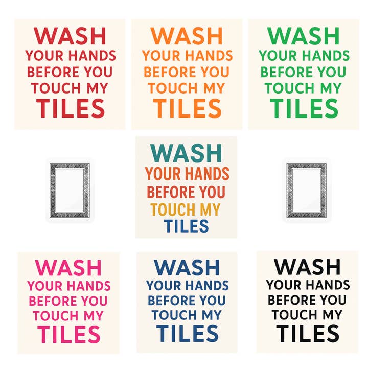 1111 Elm Candle & Soap Shoppe - Wholesale Bar Soap - Wash Your Hands Before You Touch My Tiles Text Soap - 7 colors3