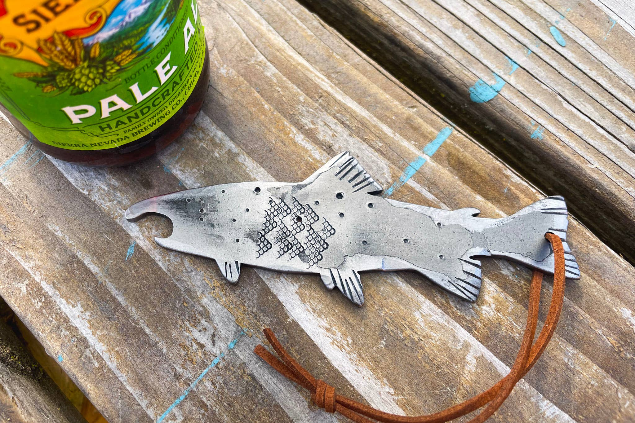 Cold Stream Design Co. - Wholesale Bottle/Wine Opener - Trout Fish Steel Handheld Bottle Opener - Forged in USA