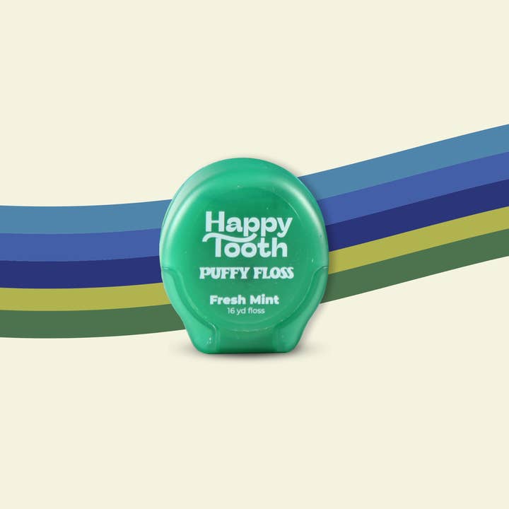 Puffy Floss with Hydroxyapatite for wholesale by Happy Tooth Products LLC