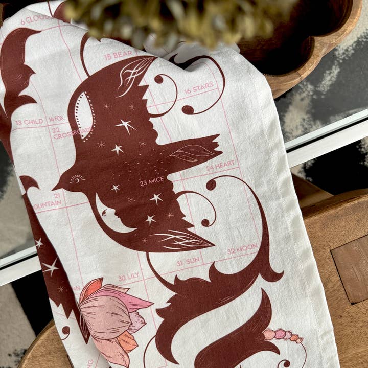 BOUCHETTE & CO. LLC - Wholesale Tea Towel - ALTAR CLOTH & TEA TOWEL | Lenormand Flight & Bloom 2