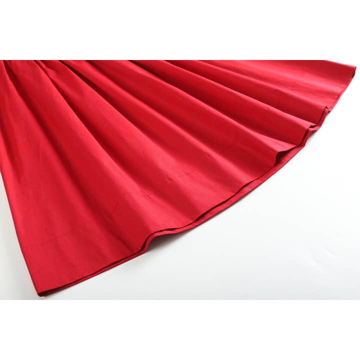 Lil Cactus - Wholesale Dress – Kids - Red Poplin Santa Long Sleeve Smocked Bishop Dress3