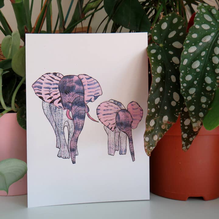 Elefanttryck i 5x7" för wholesale av Kathryn Churn Designs