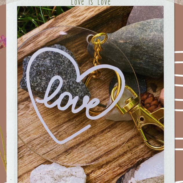 Love Heart - Acrylic Keychain 2.5" for wholesale by Acrylicool by Annie
