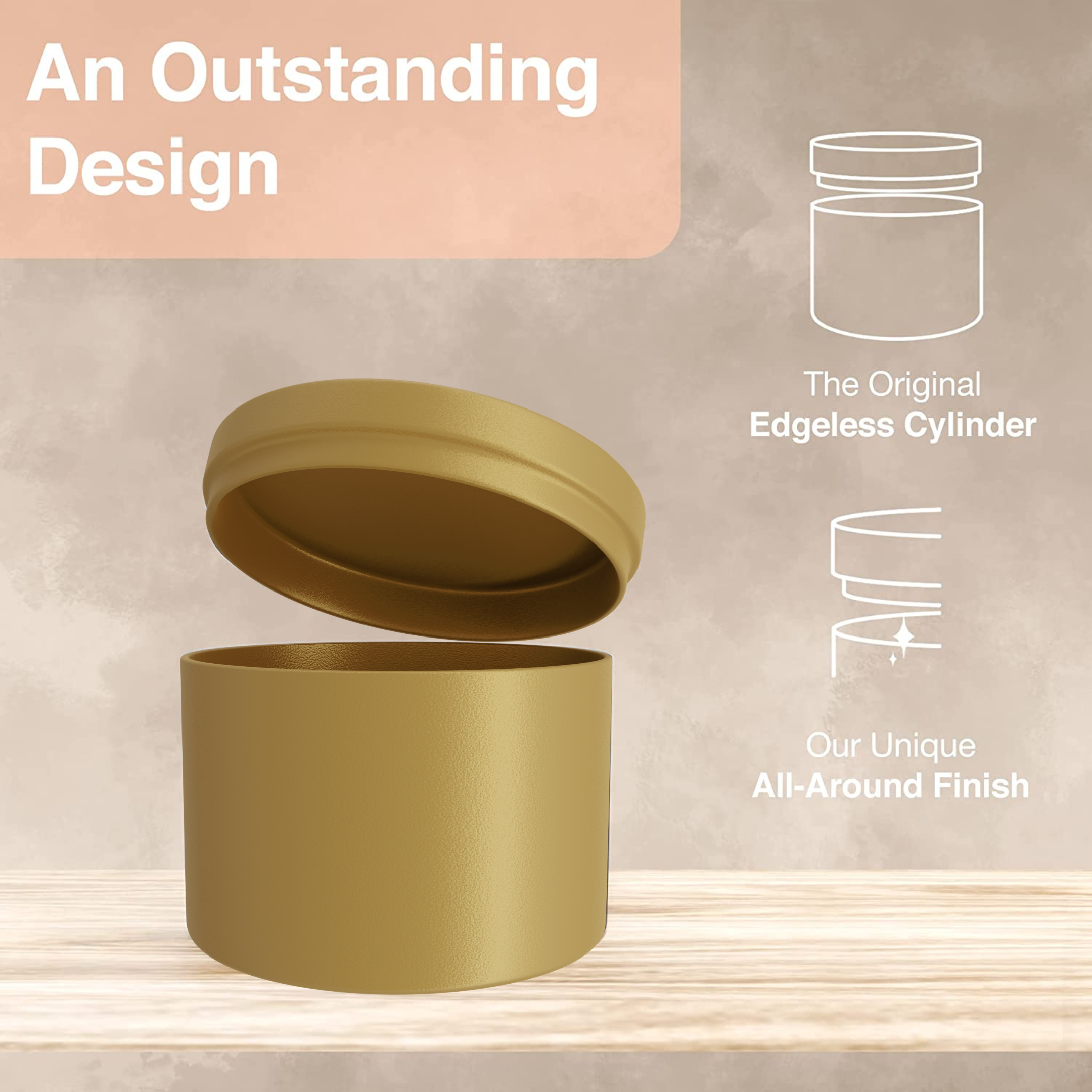 True Candle - Wholesale Candle Holder - True Candle 24 4oz Candle tins - Gold1